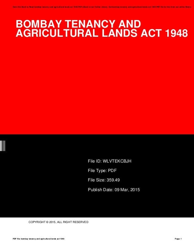bombay tenancy and agricultural lands act 1948